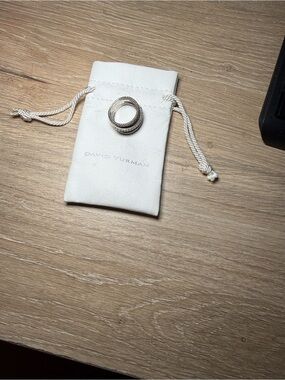 David Yurman Silver Multi-Band Cable Ring